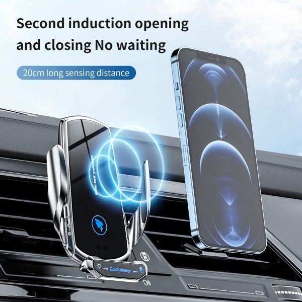 Suport auto Incarcare Wireless15W, Fixare in Grila Ventilatie - imagine 10